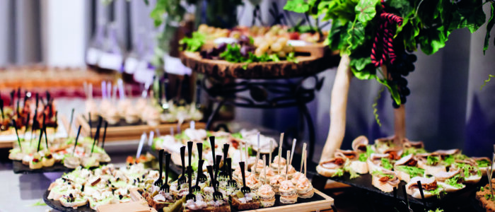 A variety of delicious appetizers, snacks on the table at a part